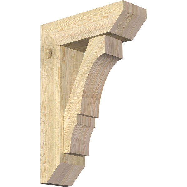 Ekena Millwork Balboa Slat Rough Sawn Bracket w/ Offset Brace, Douglas Fir, 8"W x 24"D x 36"H BKT0806X24X36BOA06RDF - main